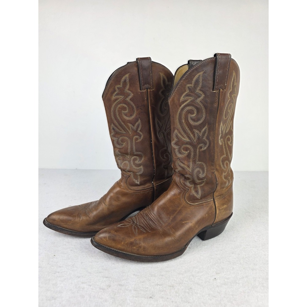 Justin Western Boots Style #2252 Bay Apache Distressed Brown Leather Mens 9.5 EE